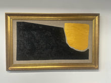 Load image into Gallery viewer, Gold and Carbon Painting on Spanish Linen Minimalist Painting, Framed