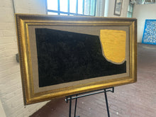 Load image into Gallery viewer, Gold and Carbon Painting on Spanish Linen Minimalist Painting, Framed