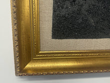 Load image into Gallery viewer, Gold and Carbon Painting on Spanish Linen Minimalist Painting, Framed