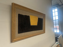 Load image into Gallery viewer, Gold and Carbon Painting on Spanish Linen Minimalist Painting, Framed