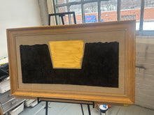 Load image into Gallery viewer, Gold and Carbon Painting on Spanish Linen Minimalist Painting, Framed
