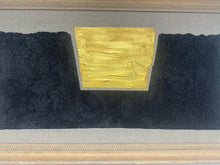 Load image into Gallery viewer, Gold and Carbon Painting on Spanish Linen Minimalist Painting, Framed