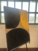 Load image into Gallery viewer, Gold and Carbon Painting on Spanish Linen Minimalist Painting, "Bounce"