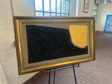 Load image into Gallery viewer, Gold and Carbon Painting on Spanish Linen Minimalist Painting, Framed