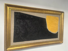 Load image into Gallery viewer, Gold and Carbon Painting on Spanish Linen Minimalist Painting, Framed