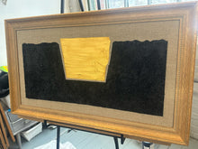 Load image into Gallery viewer, Gold and Carbon Painting on Spanish Linen Minimalist Painting, Framed