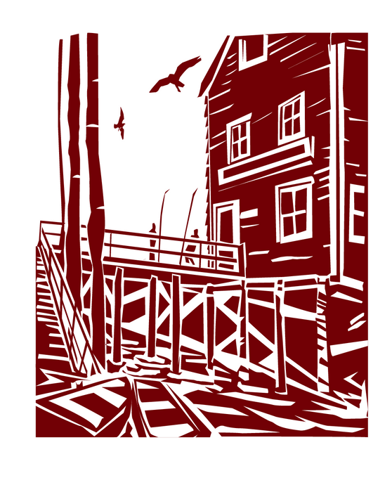HARBOR YARD / SILKSCREEN Casco Bay Artisans, Portland Maine